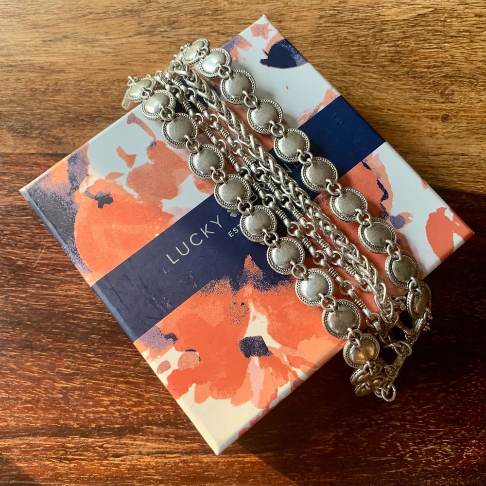 Lucky Brand Bracelet Silver Multi Strand